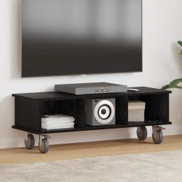 Support TV Stejar Negru 100 x 35 x 35 cm Lemn compozit GartenMobel Dekor