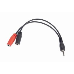 Accesorii Audio Hi-Fi Adapter Stereo Mini Jack (M) 4-pin -> 2x Mini Jack (F), 20cm, black