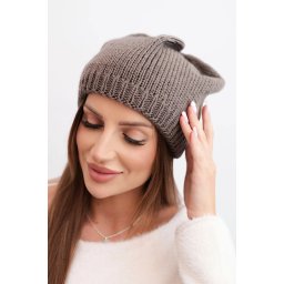 Căciulă de iarnă pentru femei cu urechi K440 mocca