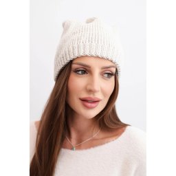 Căciulă de iarnă pentru femei cu urechi și tricotaj striat