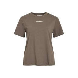 VILA Tricou 'VINora' ciocolatiu / alb