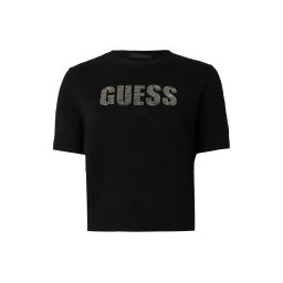GUESS Pulover 'NORAH' negru / argintiu