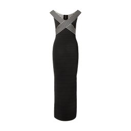 Elisabetta Franchi Rochie tricotat negru / alb