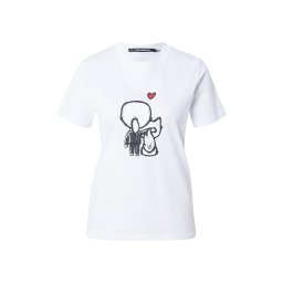 Karl Lagerfeld Tricou 'IKON VALENTINE' negru / alb