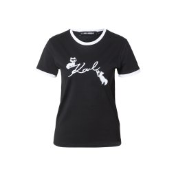 Karl Lagerfeld Tricou roz / negru / alb