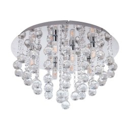 Plafonieră baie Almonte 97699, D50 cm, 8xG9, IP44, crom, cristal