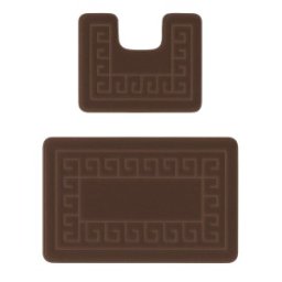Set 2 Covorase pentru Baie, Maro, 60 x 100 cm, 50 x 60 cm, Antiderapante, Ethnic 2599
