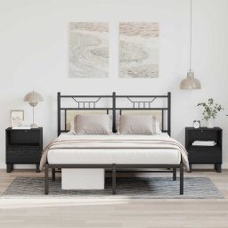 Dulap de pat Stejar Negru 40 x 35 x 50 cm Lemn compozit GartenMobel Dekor