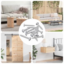Suruburi din Lemn 8451 pcs Argintiu Otel GartenMobel Dekor