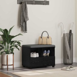Banca pentru hol cu perna Stejar Negru 60 x 38 x 46 cm GartenMobel Dekor