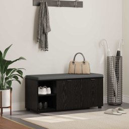 Banca pentru hol cu perna Simplu Stejar Negru 100 x 38 x 46 cm GartenMobel Dekor