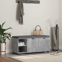 Banca pentru hol cu perna Simplu Gri din beton 100 x 38 x 46 cm GartenMobel Dekor
