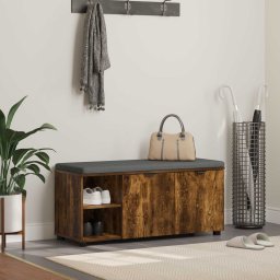 Banca pentru hol cu perna Stejar fumuriu 100 x 38 x 46 cm GartenMobel Dekor