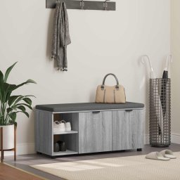 Banca pentru hol cu perna Simplu Gri Sonoma 100 x 38 x 46 cm GartenMobel Dekor