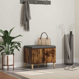 Banca pentru hol cu perna cu usa Stejar fumuriu 60 x 38 x 46 cm GartenMobel Dekor