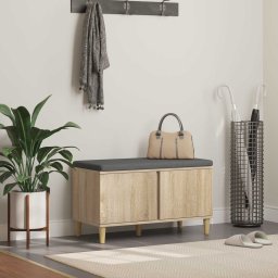 Banca pentru hol cu perna cu usa Stejar Sonoma 60 x 38 x 46 cm GartenMobel Dekor