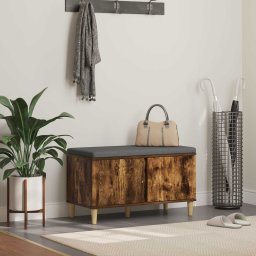 Banca pentru hol cu perna cu usa Stejar fumuriu 60 x 38 x 46 cm GartenMobel Dekor