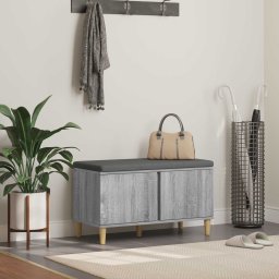 Banca pentru hol cu perna cu usa Gri Sonoma 60 x 38 x 46 cm GartenMobel Dekor