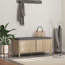 Banca pentru hol cu perna cu usa Stejar Sonoma 60 x 38 x 46 cm GartenMobel Dekor