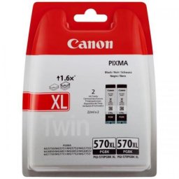Pack 2 Cartuse Cerneala Canon PGI-570XL, 0318C007, Negru