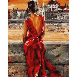Set pictura pe numere, cu sasiu, Contemplare, 40x50 cm