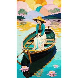 Set pictura pe numere, cu sasiu, Raul viselor, 40x70 cm