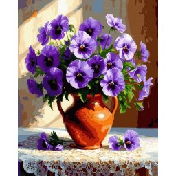 Set pictura pe numere, cu sasiu, Florile de fiecare zi, 40x50 cm