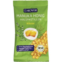 Dropsuri cu ierburi si miere de Manuka 250+, fara gluten bio 30g