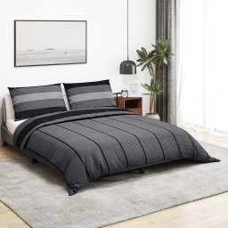 Set cu husa de pilota, gri închis, 140x200 cm, bumbac GartenMobel Dekor