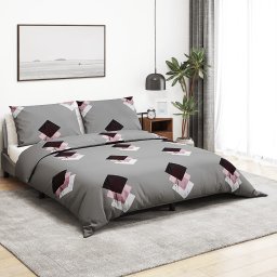 Set cu husa de pilota, gri, 200x200 cm, bumbac GartenMobel Dekor
