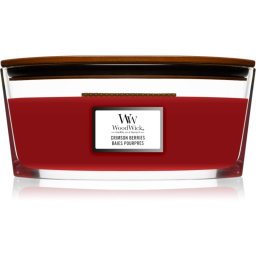 Woodwick Crimson Berries lumânare parfumată cu fitil din lemn (hearthwick) 453,6 g