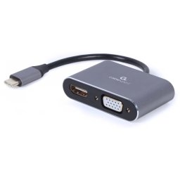 GEMBIRD USB 2.0 Type C VGA/D-Sub + HDMI Convertor Gri 15cm A-USB3C-HDMIVGA-01