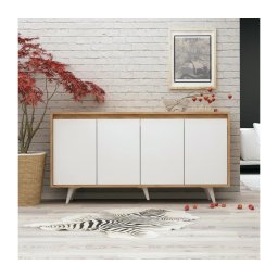 Dulap SHANS 86x140 cm maro/alb
