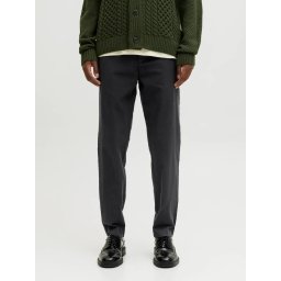 Jack & Jones, Pantaloni chino barbati, Kenso, casual, cu talie medie si croiala Conica, Negru (SELECTATI MARIMEA: M)