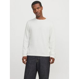 Jack & Jones Pulover tricotat barbati cu decolteu la baza gatului, Alb (SELECTATI MARIMEA: L)