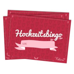 Spielehelden Bingo de nuntă 16 întrebări despre caracteristici personale 50 buc. Inimă designDIN A5 (AMZ-PKS-4)