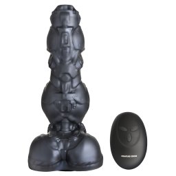 Creature Cocks Cyborg Cock Thrusting & Vibrating Silicone Dildo Dark Silver