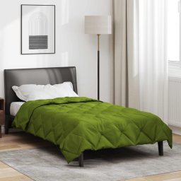 Pilota verde 135x200 cm din microfibra, antialergica, 4 anotimpuri