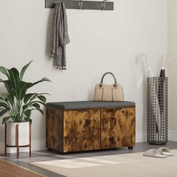 Banca pentru hol cu perna cu usa Stejar fumuriu 80 x 38 x 46 cm GartenMobel Dekor