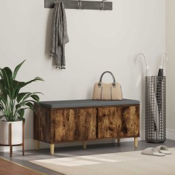 Banca pentru hol cu perna cu usa Stejar fumuriu 60 x 38 x 46 cm GartenMobel Dekor