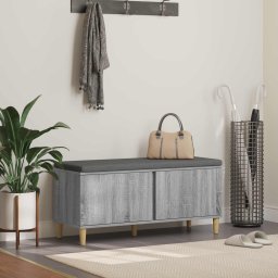 Banca pentru hol cu perna cu usa Gri Sonoma 60 x 38 x 46 cm GartenMobel Dekor
