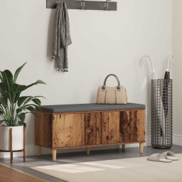 Banca pentru hol cu perna cu usa Lemn vechi 60 x 38 x 46 cm GartenMobel Dekor