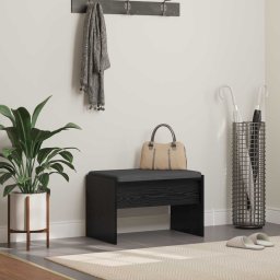 Banca pentru hol cu perna Stejar Negru 60 x 38 x 46 cm GartenMobel Dekor