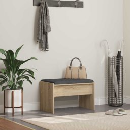 Banca pentru hol cu perna Stejar Sonoma 60 x 38 x 46 cm GartenMobel Dekor