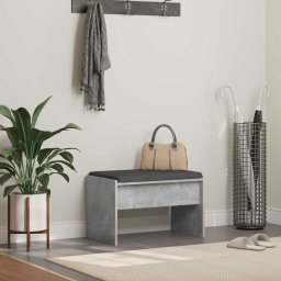 Banca pentru hol cu perna Gri din beton 60 x 38 x 46 cm GartenMobel Dekor