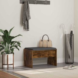 Banca pentru hol cu perna Stejar fumuriu 60 x 38 x 46 cm GartenMobel Dekor