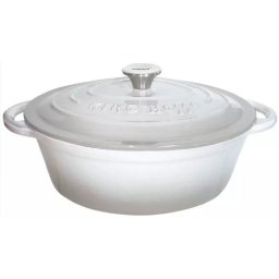 Oala de fonta cu capac Kinghoff KH 1613, 6.2 L, 33 см, Forma ovala, Emailata, Inductie, Gri