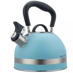 Ceainic cu fluier Kinghoff KH 1857, 1.8 l, Inductie, Maner izolat termic, Albastru