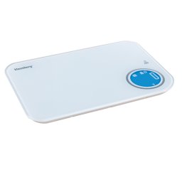 Cantar de bucatarie Klausberg KB 7938, 5 Kg, Bluetooth, Aplicatie mobila, LCD, Tare, 4 indicatori, Lichide, Indicatori, Alb/albastru