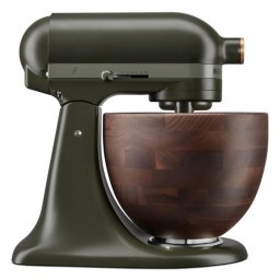 Mixer planetar KitchenAid Artisan Evergreen 5KSM180WSEEG, 300W, 4.7L, Actionare directa, 10 viteze, Cap înclinat, Bol din nuc, Verde inchis/Maro